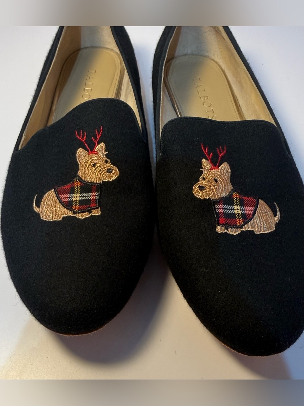 Talbots Ryan Embroidered Dog Loafer- Flannel Women Size 9.5M